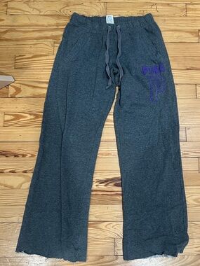 Victoria's Secret PINK Gray Sweatpants with Purple Logo